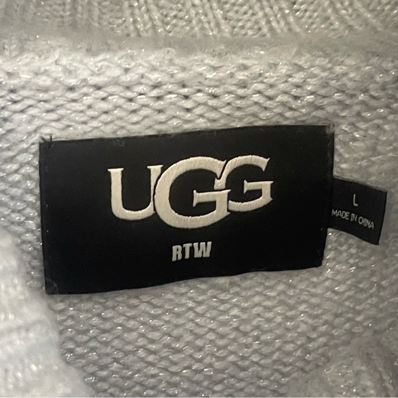 UGG Lylah Slouchy Rollneck Sweater Metallic, Fall, Winter, Cozy, Light Blue, L - Picture 6 of 10